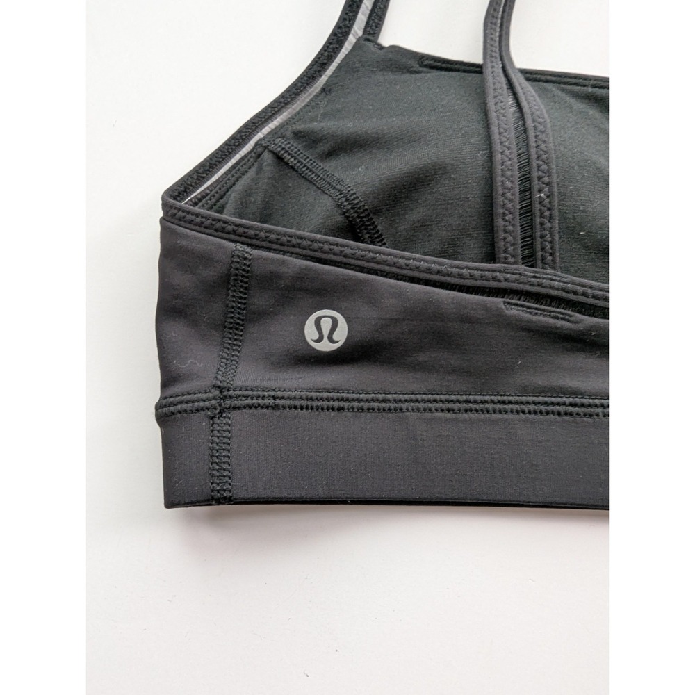 Lululemon Sport Bra Stretch Yoga Gym Women's 10 Black Padded Performance - Picture 3 of 4